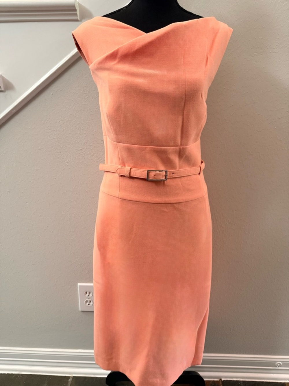 Isabella De Marco Coral-Orange Sheath Dress